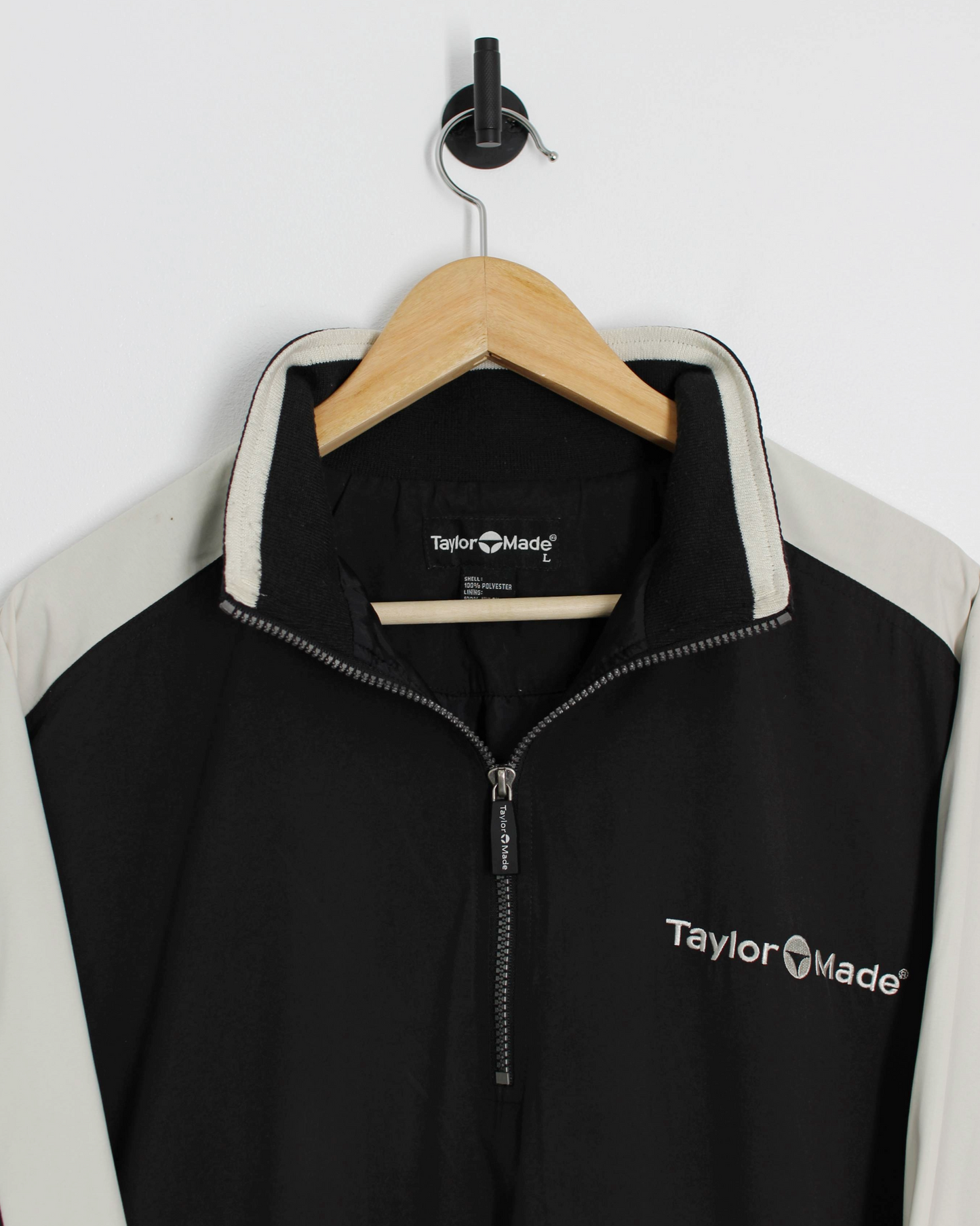 90s TaylorMade Black/White Quarter Zip Jacket (L)