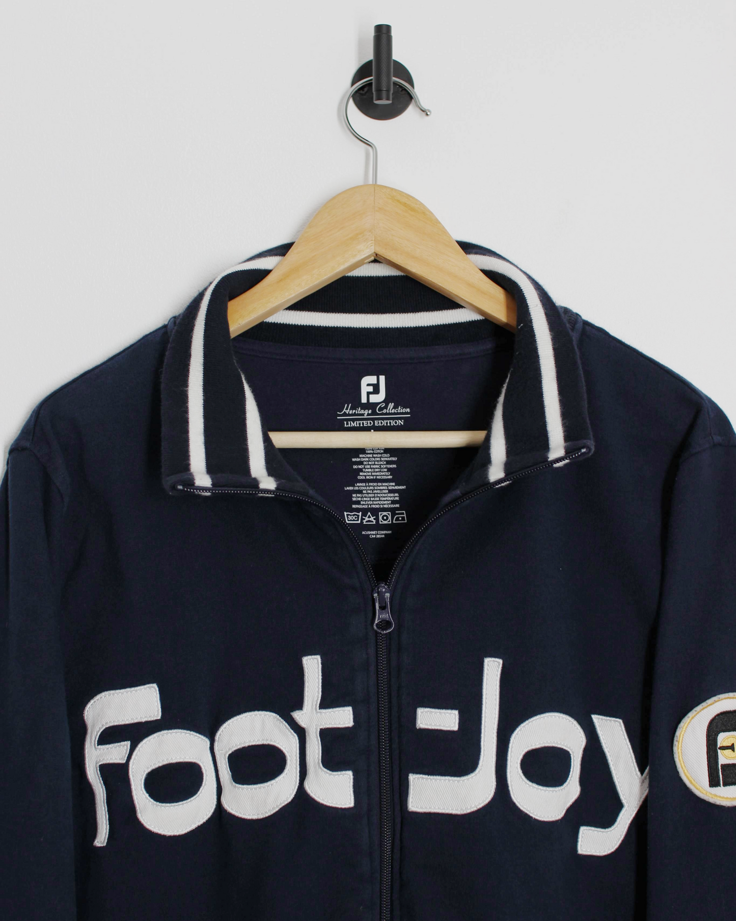 FootJoy Heritage Collection Navy/White Full Zip Sweatshirt (L)
