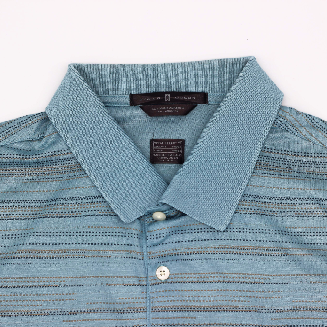 Nike Tiger Woods Striped Blue Polo-Shirt (M)
