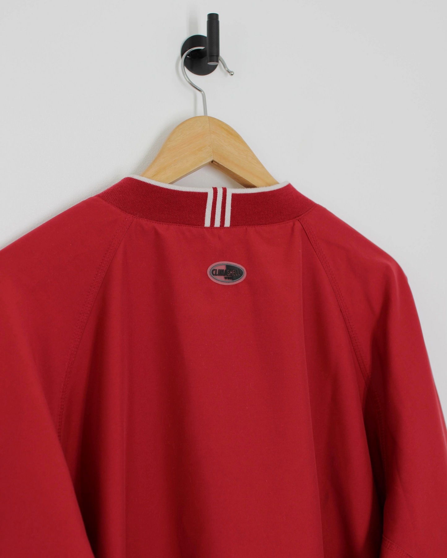 00s Adidas Geneva National Red V-Neck Windbreaker (M)