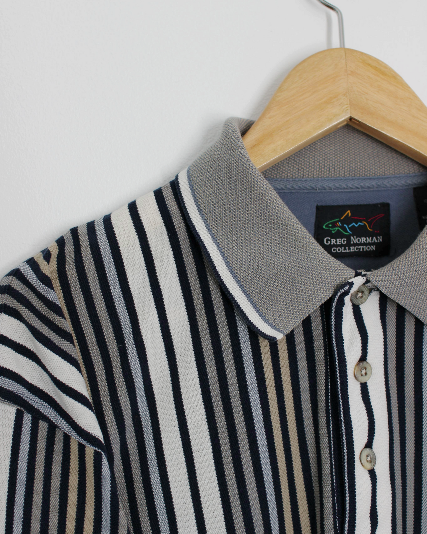 90s Greg Norman Abstract Striped Polo-Shirt (M)