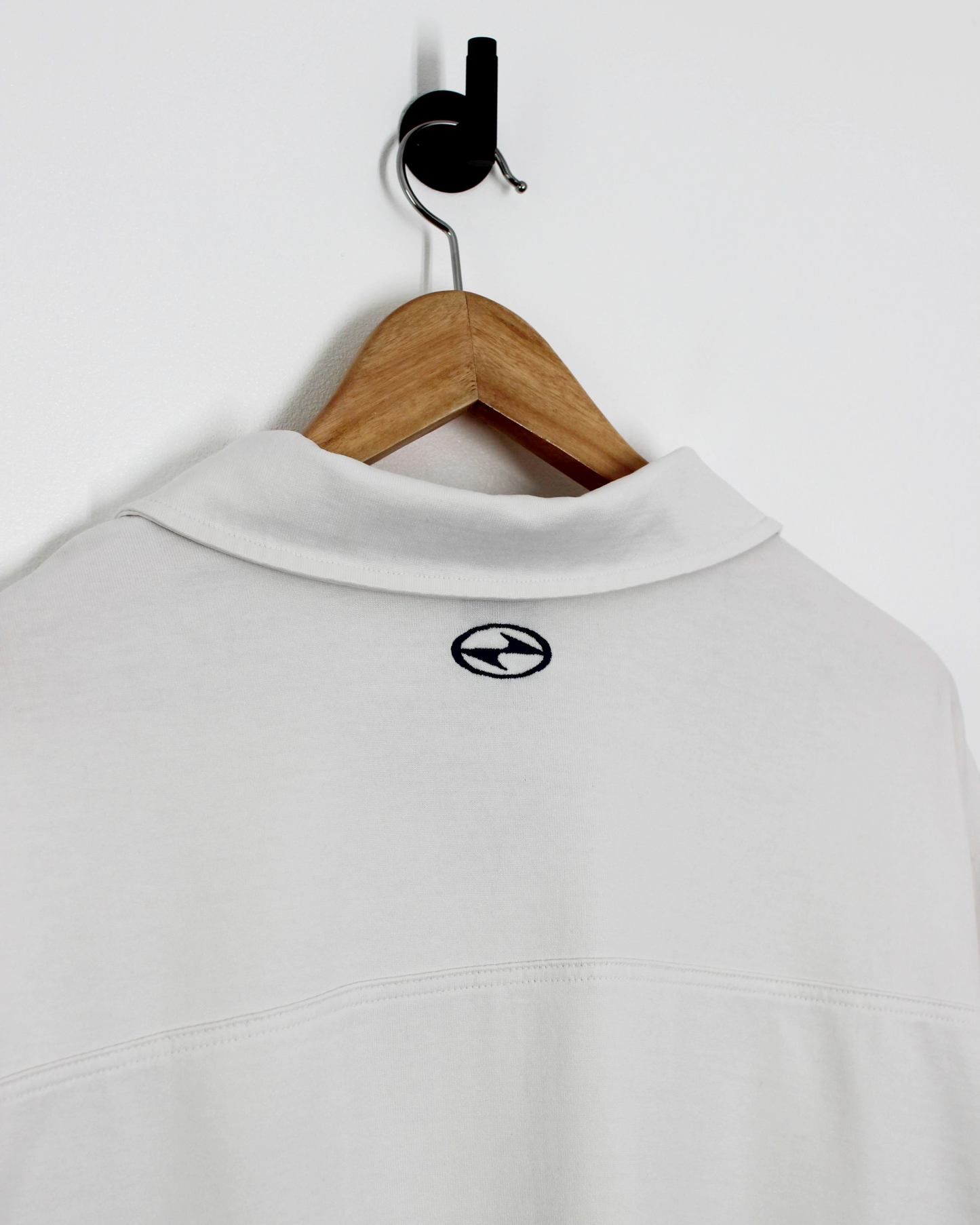 90s Nike Yin Yang White Polo-Shirt With Navy Trim (XL)