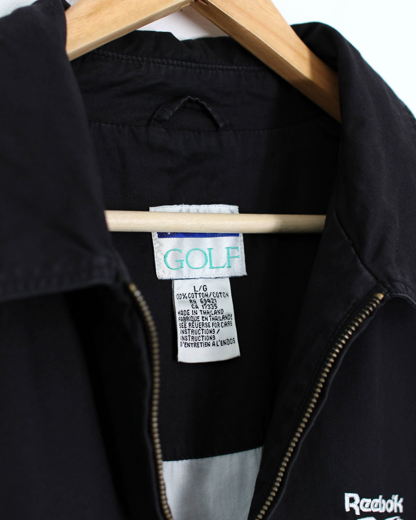 90s Reebok Golf Black Harrington Style Jacket (L)