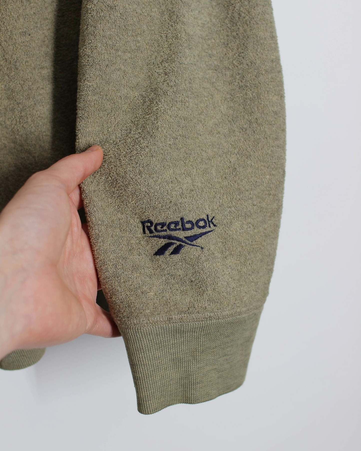 90s Reebok Lightweight Khaki Crewneck Sweatshirt (M)