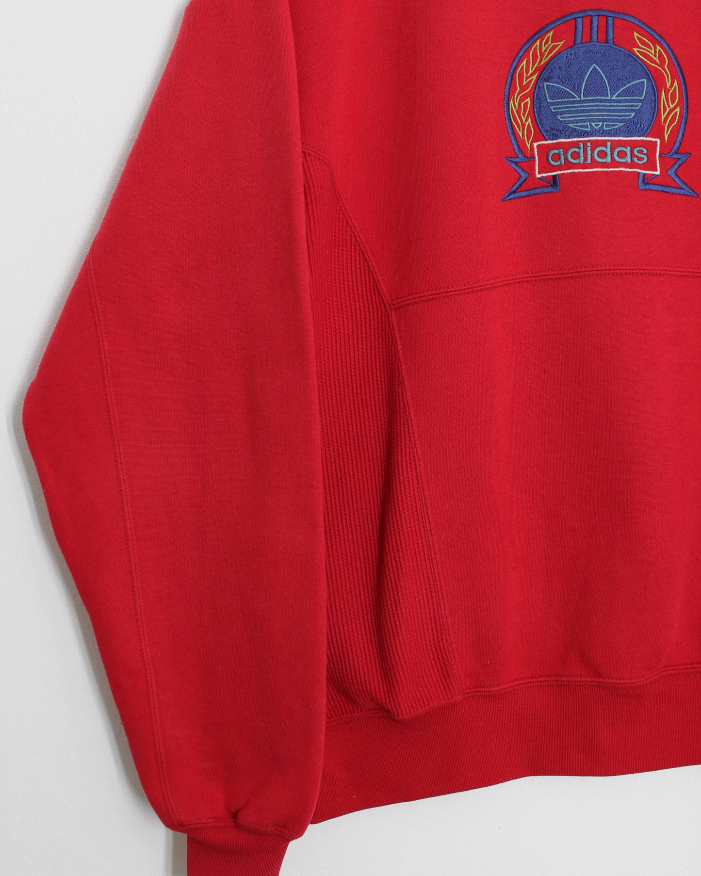 90s Adidas Red Crewneck Sweatshirt (M)