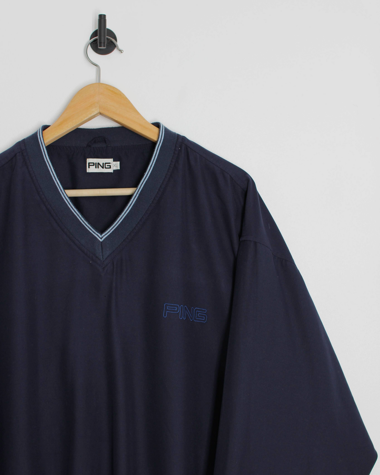 00s Ping Navy/Blue V-Neck Windbreaker (XL)