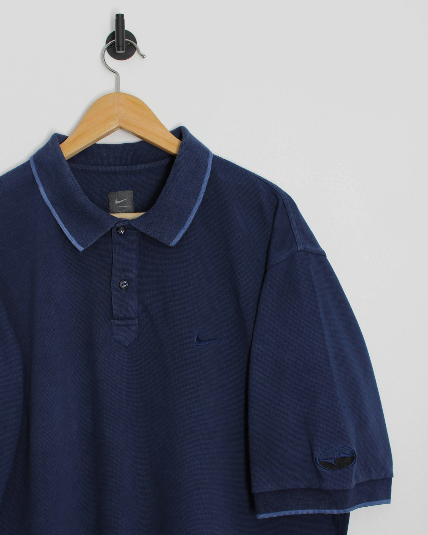 90s Nike Yin Yang Navy/Blue Polo-Shirt (XL)