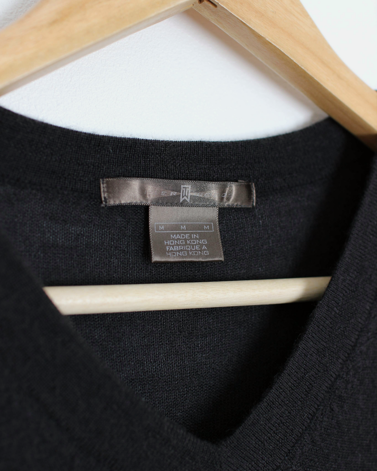 00s Nike Tiger Woods Dark Grey V-Neck Wool Jumper (M)