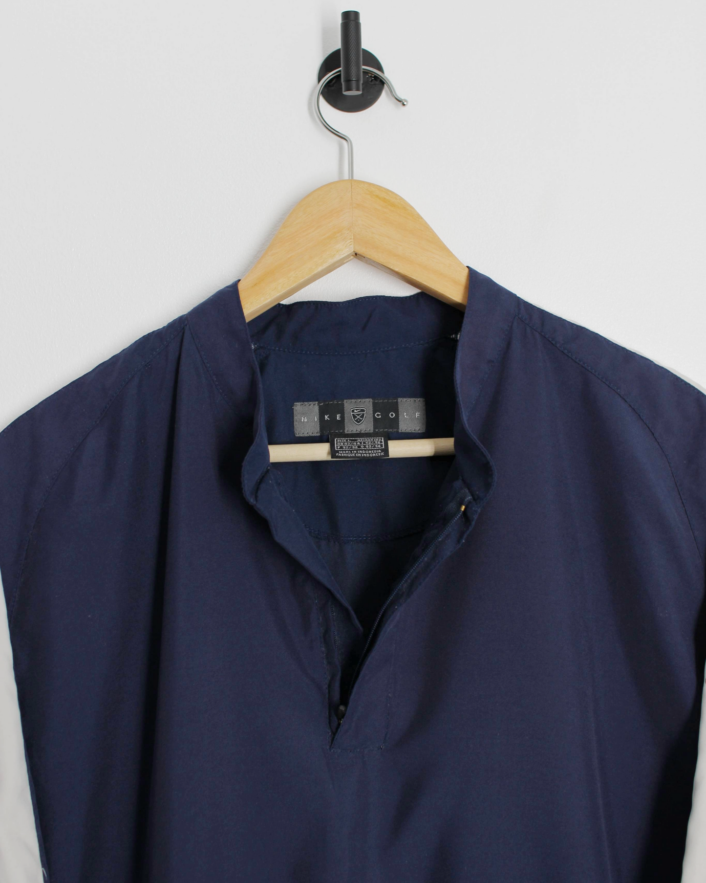 00s Nike Shield Logo Navy/White Quarter Zip Windbreaker (L)
