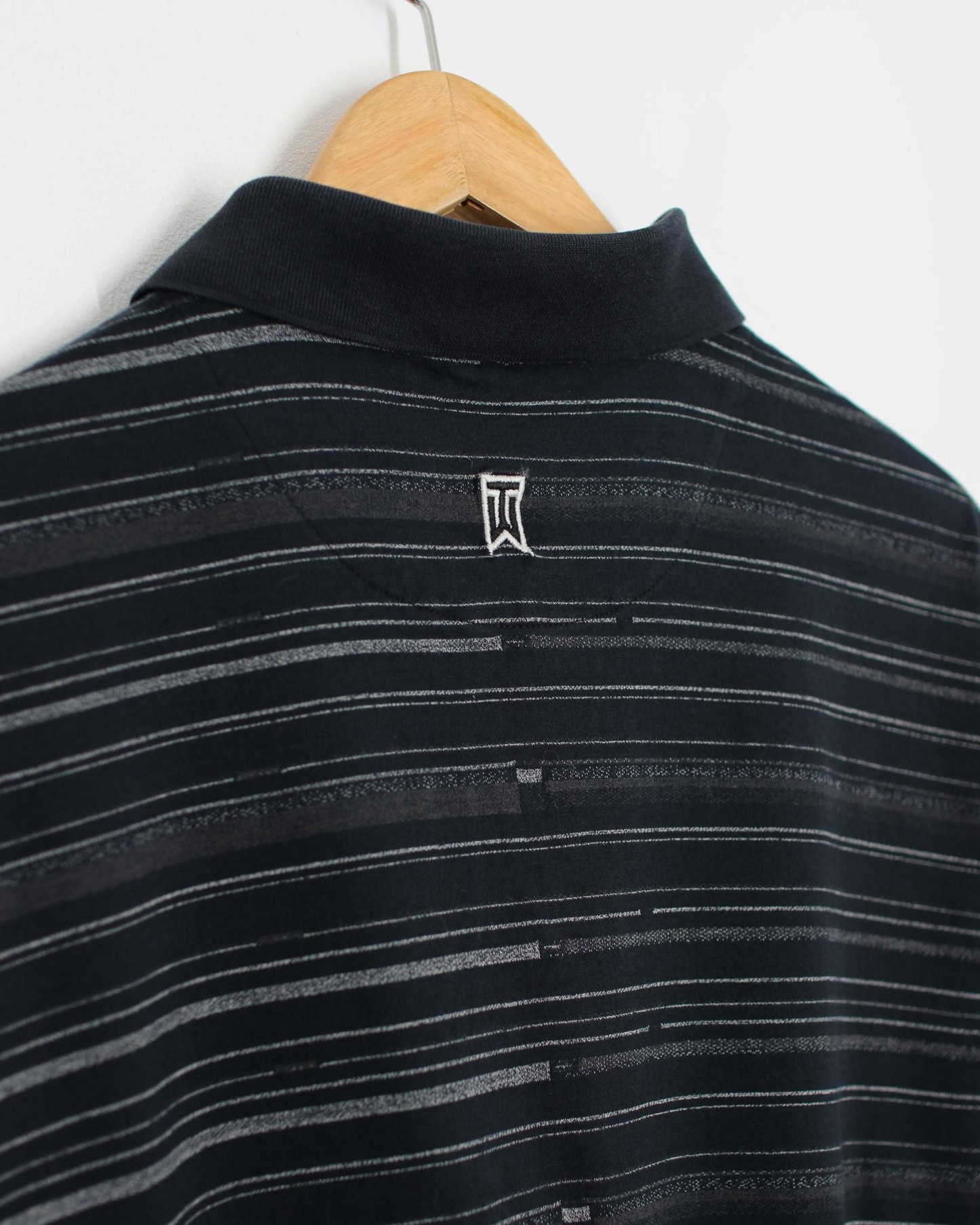 00s Nike Tiger Woods Black Patterned Polo-Shirt (L)