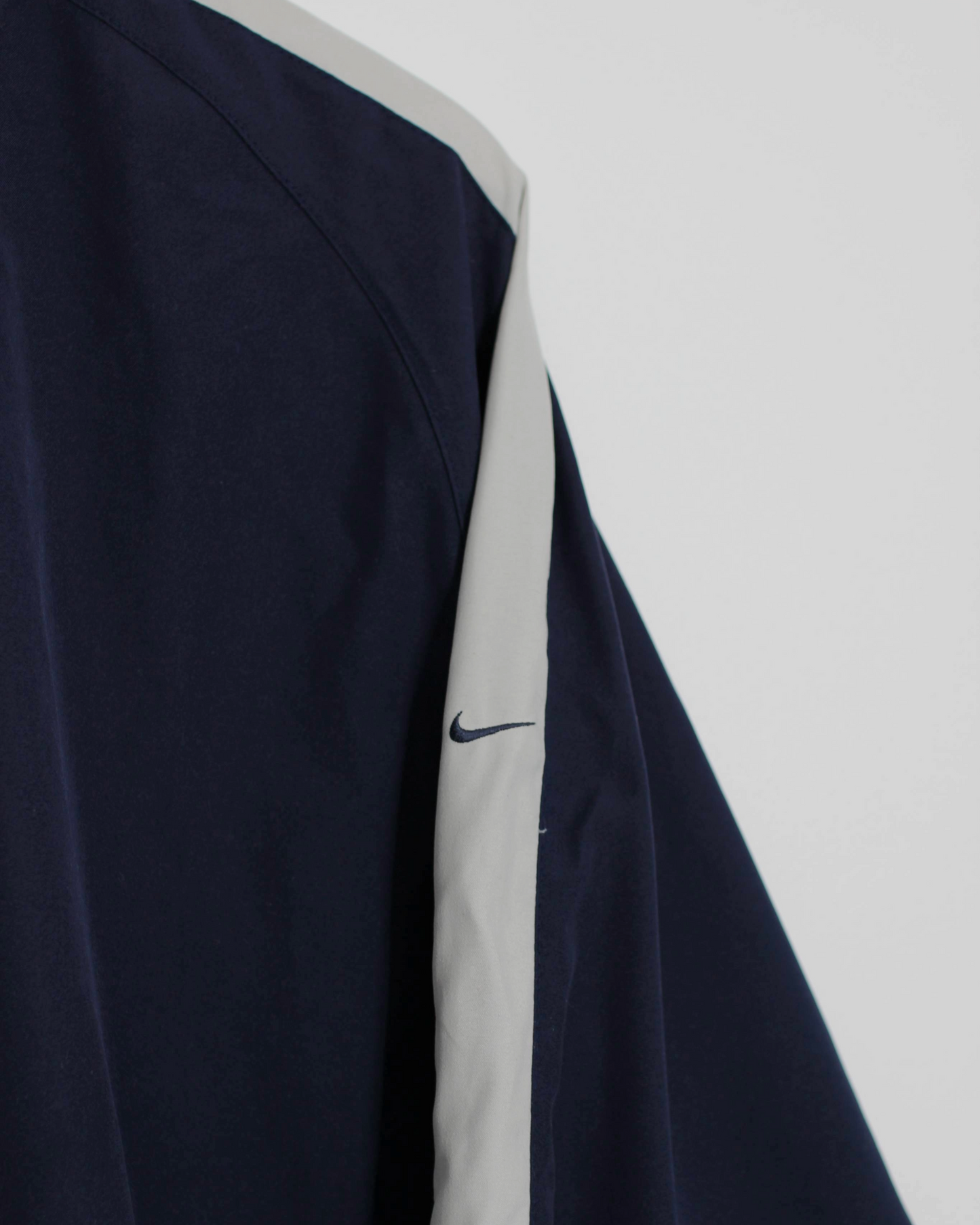00s Nike Navy/White Quarter Zip Windbreaker Pullover (L)