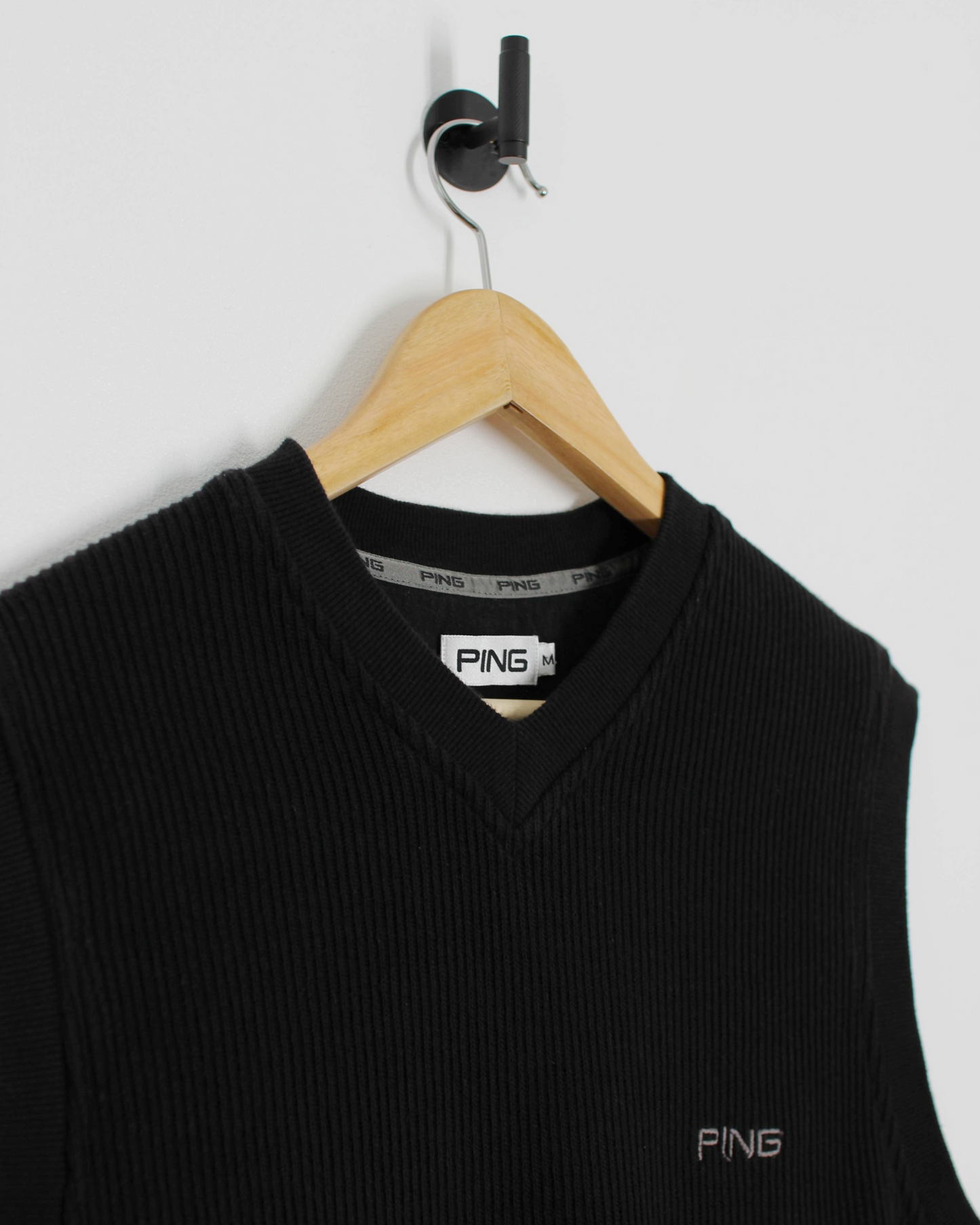 00s Ping Ribbed Black Golf Vest (M)