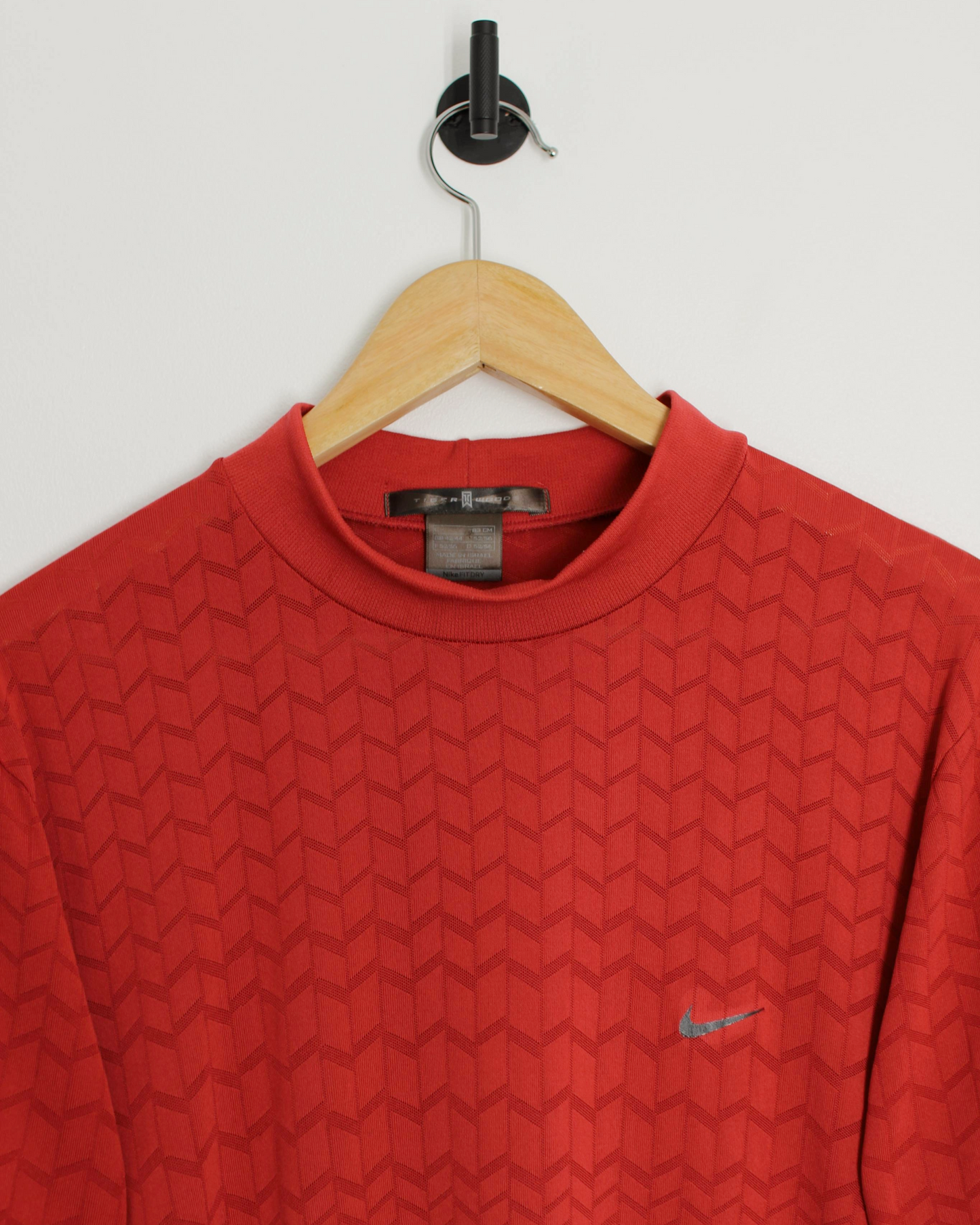 00s Nike Tiger Woods Red Patterned Mock Neck (L)