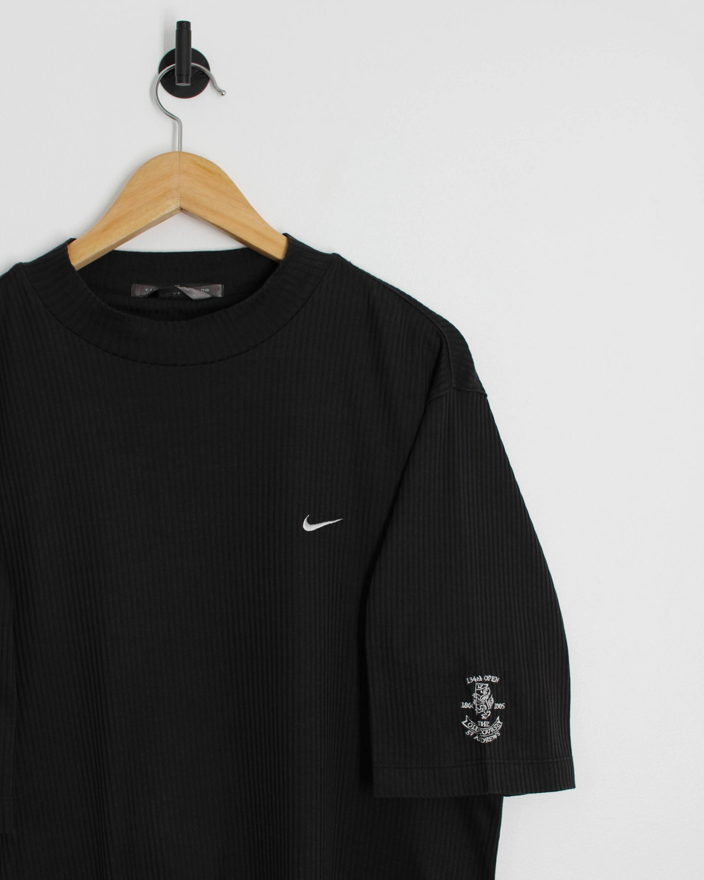 2005 Open Championship Tiger Woods Black Mock Neck Golf Shirt (M)