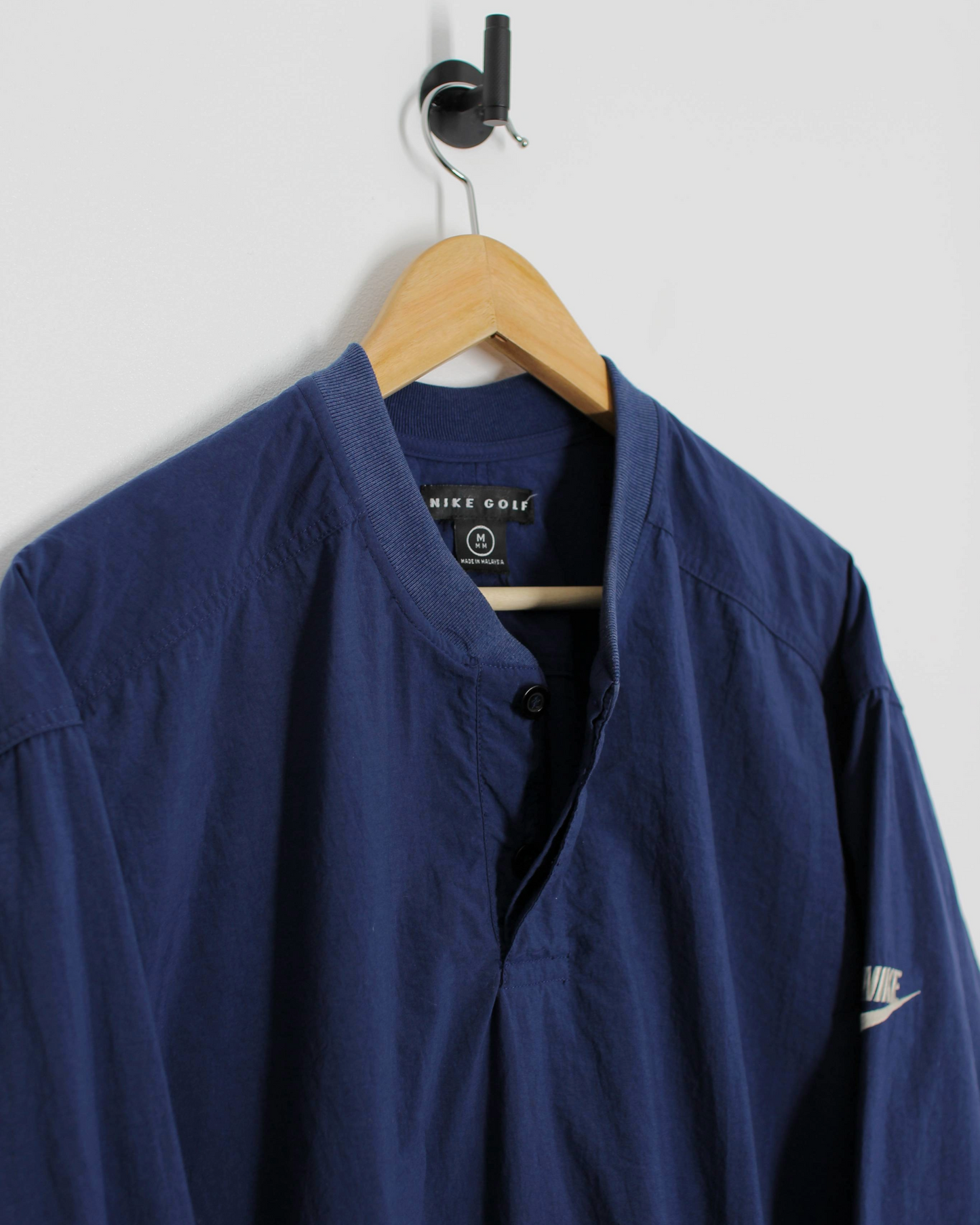 90s Nike Deep Blue Buttoned Windbreaker (M)
