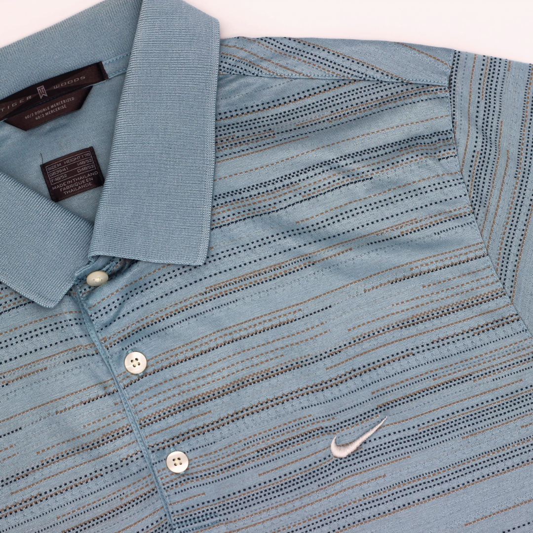 Nike Tiger Woods Striped Blue Polo-Shirt (M)