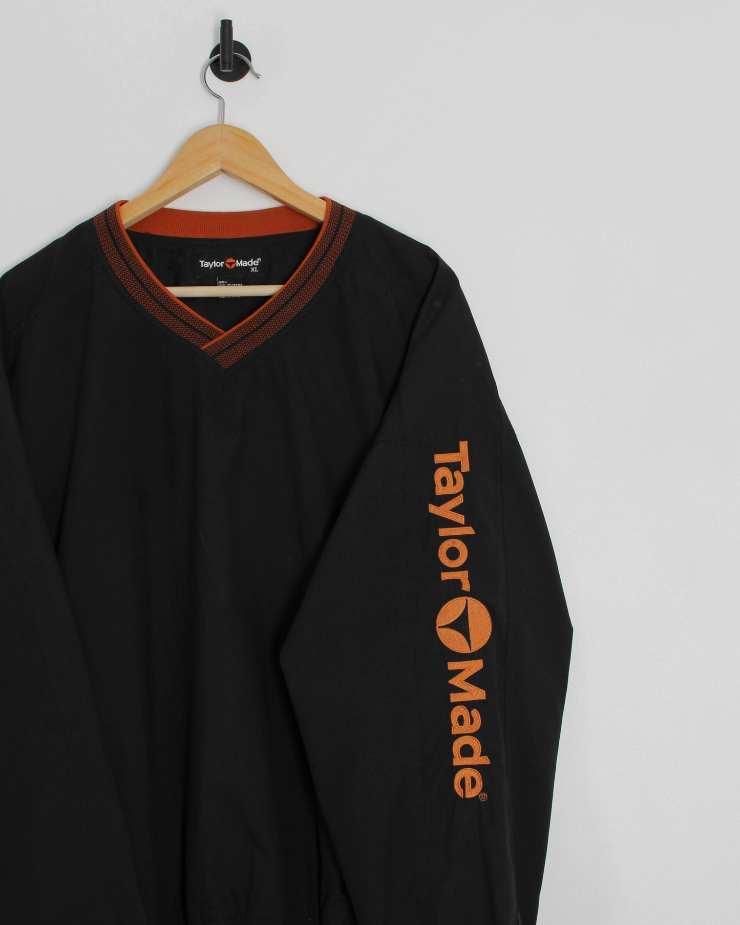 90s TaylorMade Black/Orange V-Neck Windbreaker (XL)