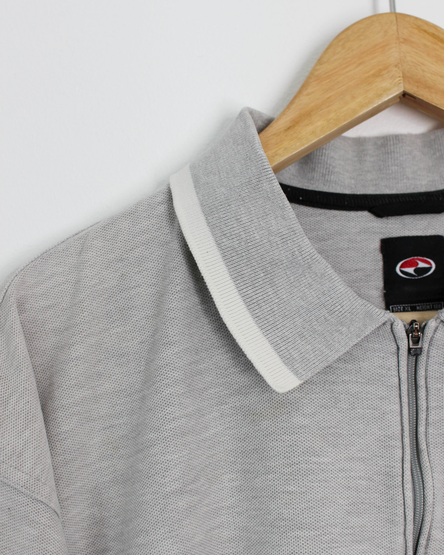 90s Nike Tiger Woods Yin Yang Grey Zipped Polo-Shirt (XL/XXL)