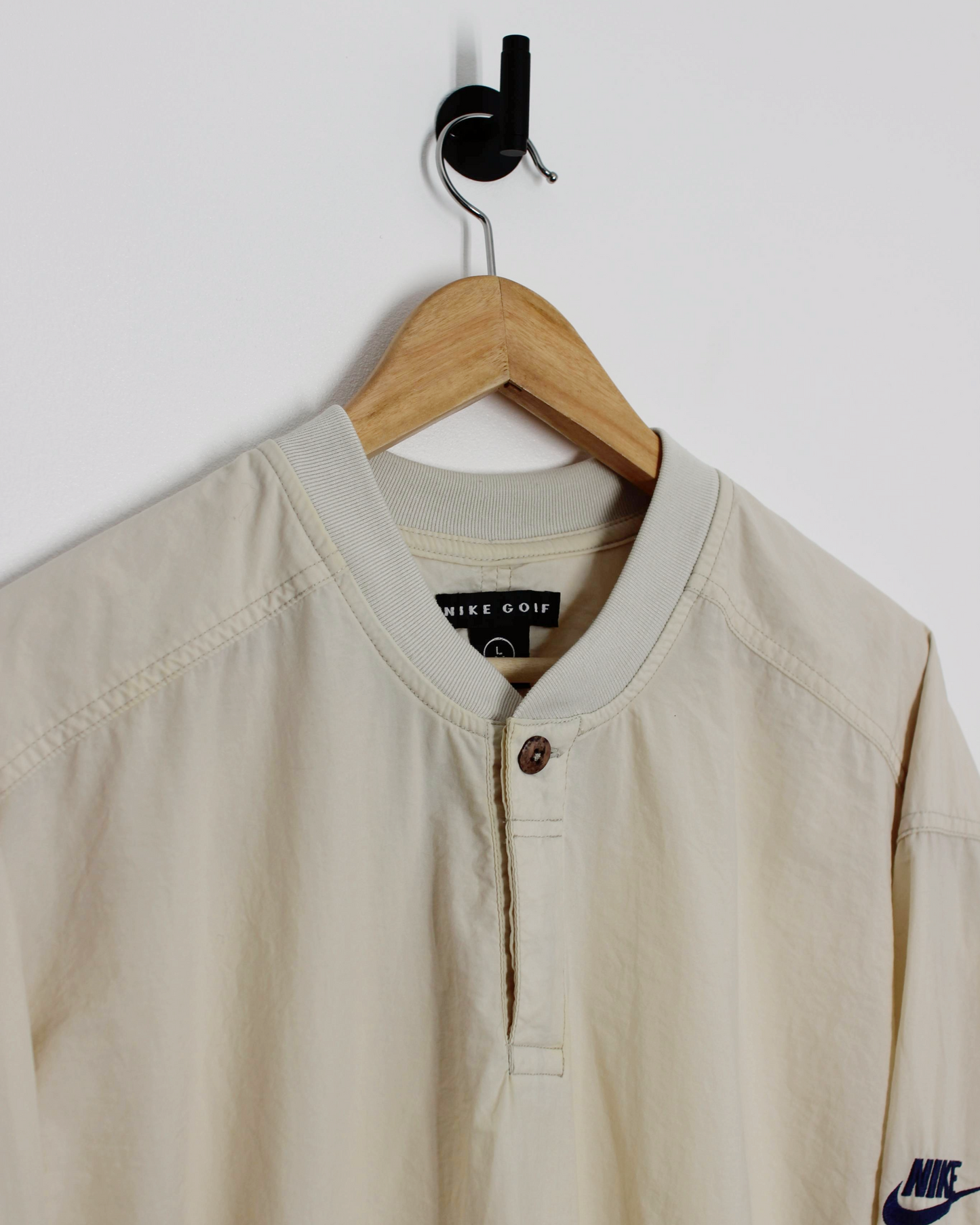 90s Nike Cream Buttoned Windbreaker (L)