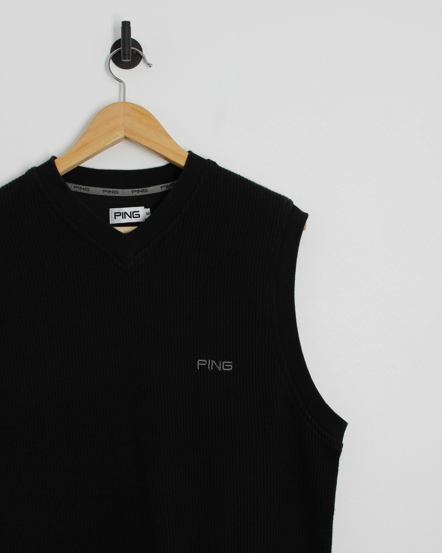 00s Ping Ribbed Black Golf Vest (M)