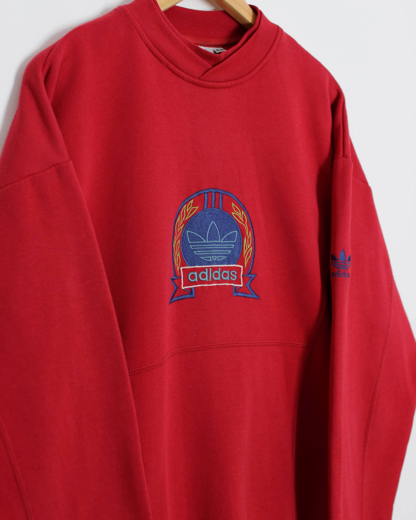 90s Adidas Red Crewneck Sweatshirt (M)
