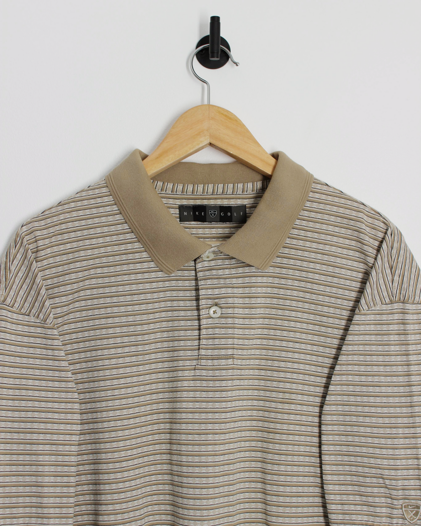 00s Nike Abstract Light Brown Polo-Shirt (XL)