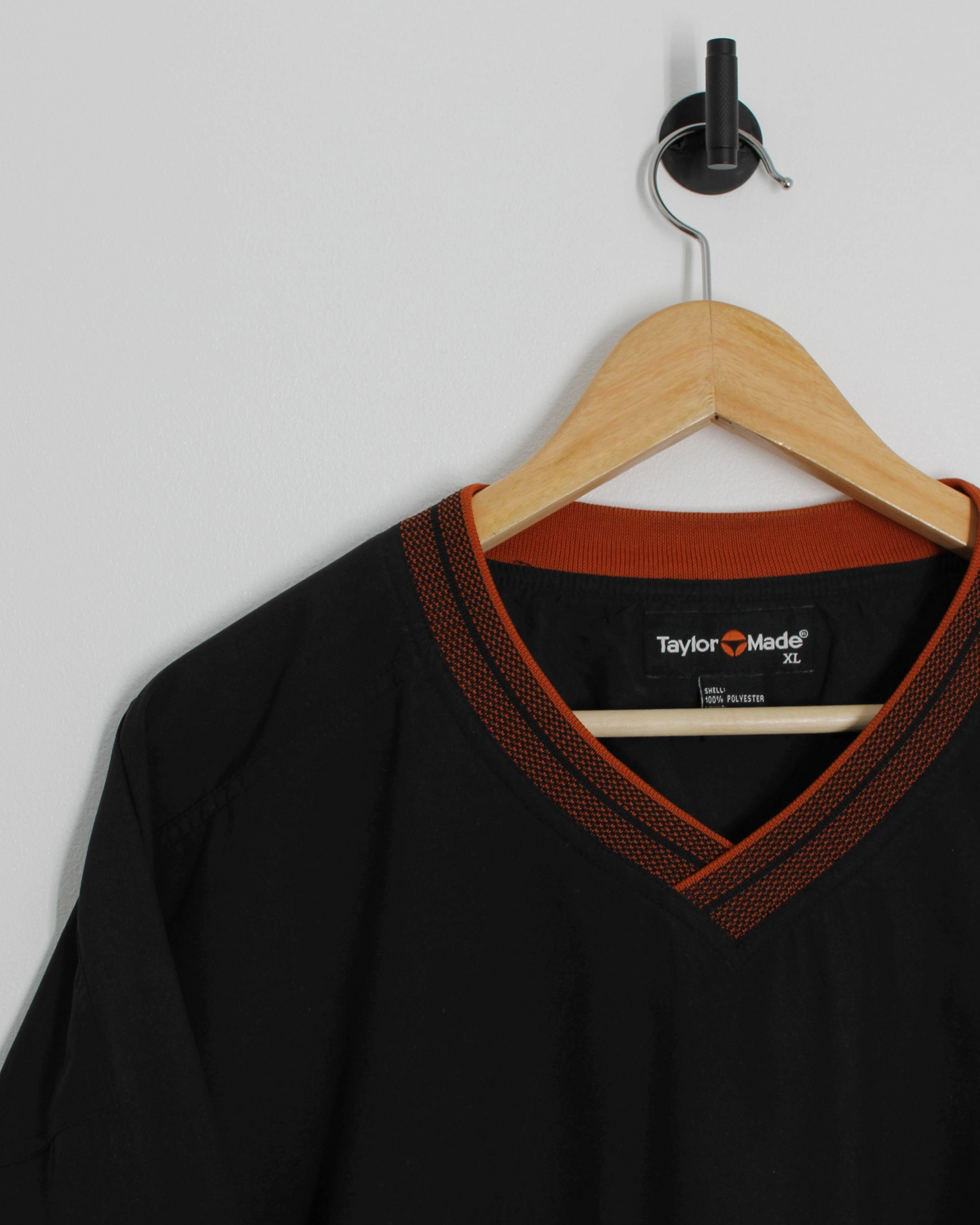 90s TaylorMade Black/Orange V-Neck Windbreaker (XL)