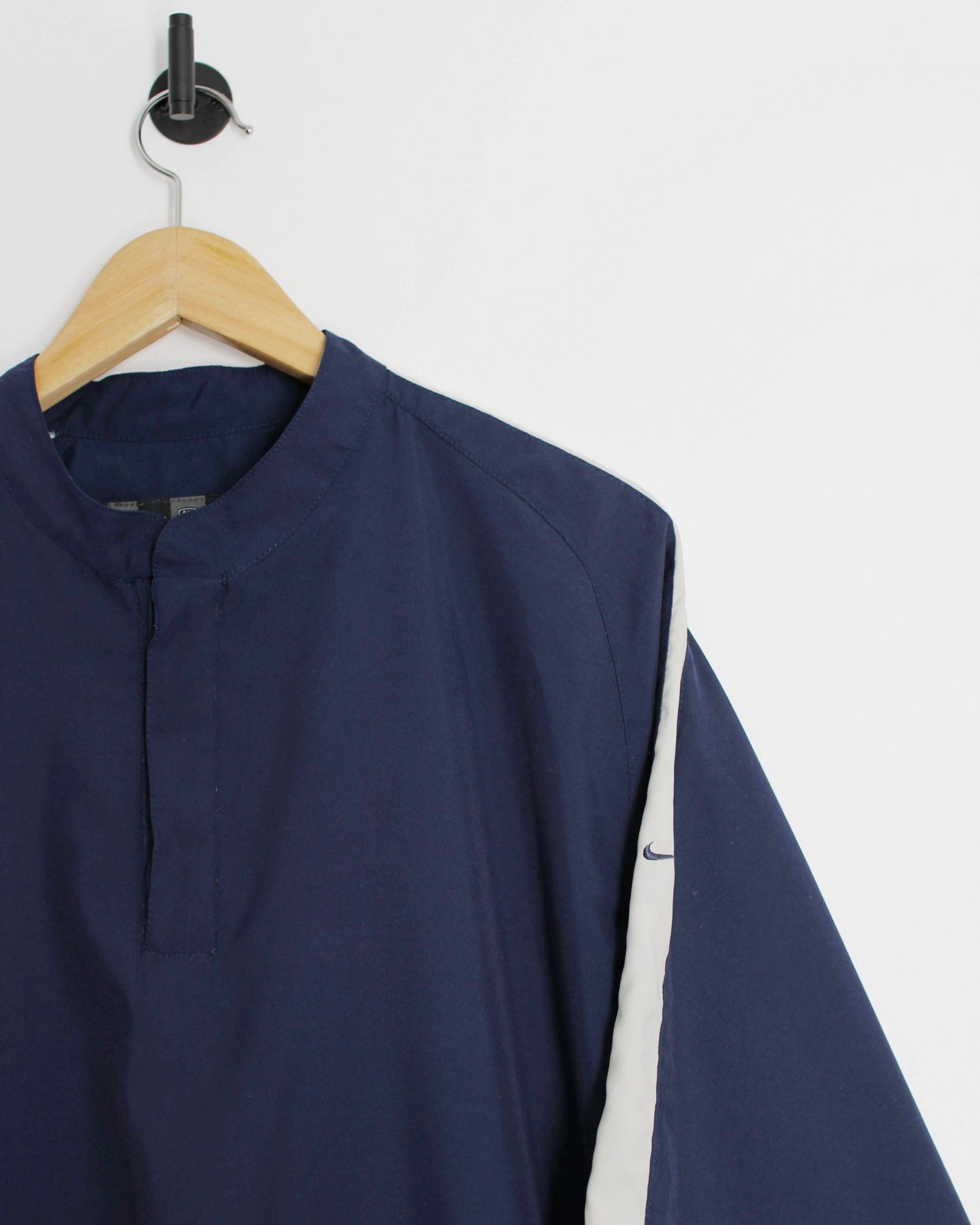 00s Nike Shield Logo Navy/White Quarter Zip Windbreaker (L)
