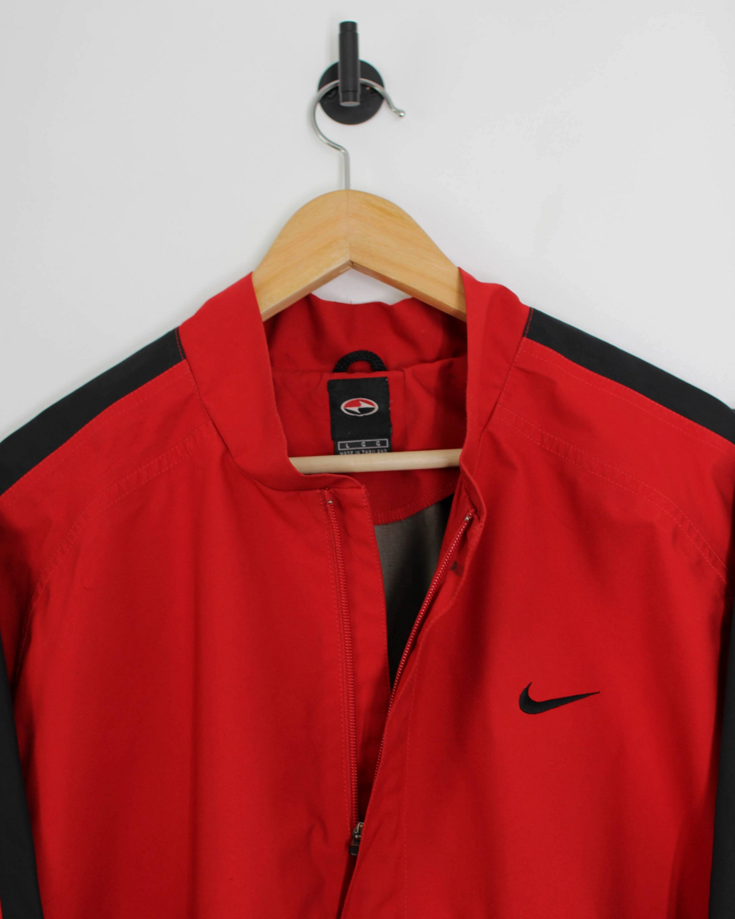 90s Nike Yin Yang Red/Black Half-Zip Windbreaker (L/XL)