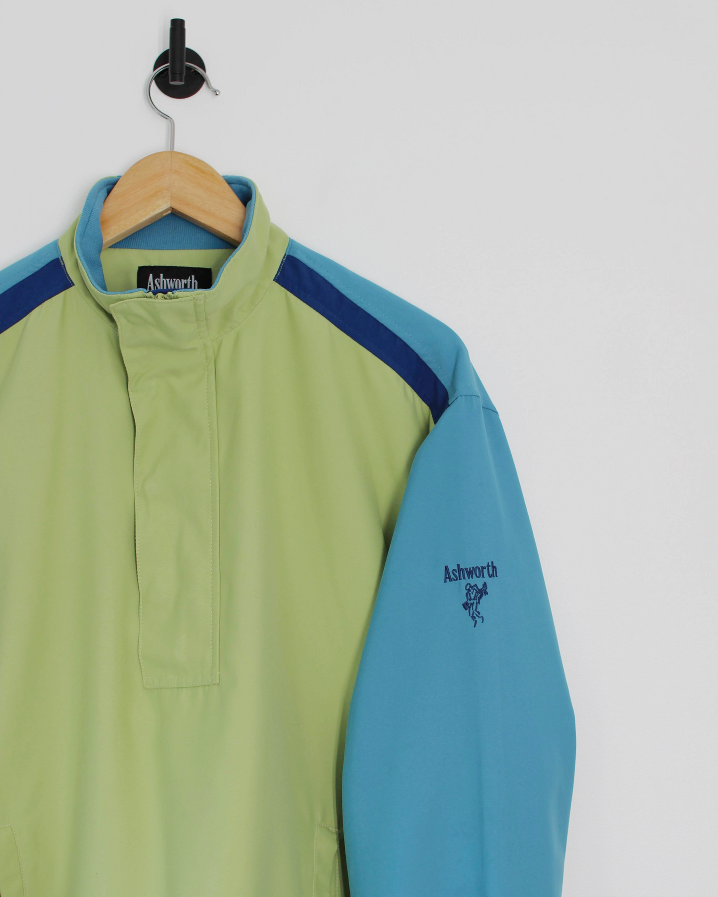 Ashworth Green/Blue Half-Zip Jacket (S)