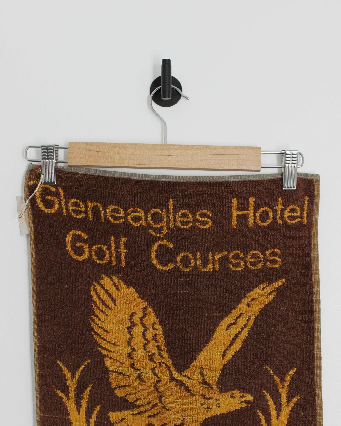 90s Gleneagles Brown/Orange Golf Towel with Clip