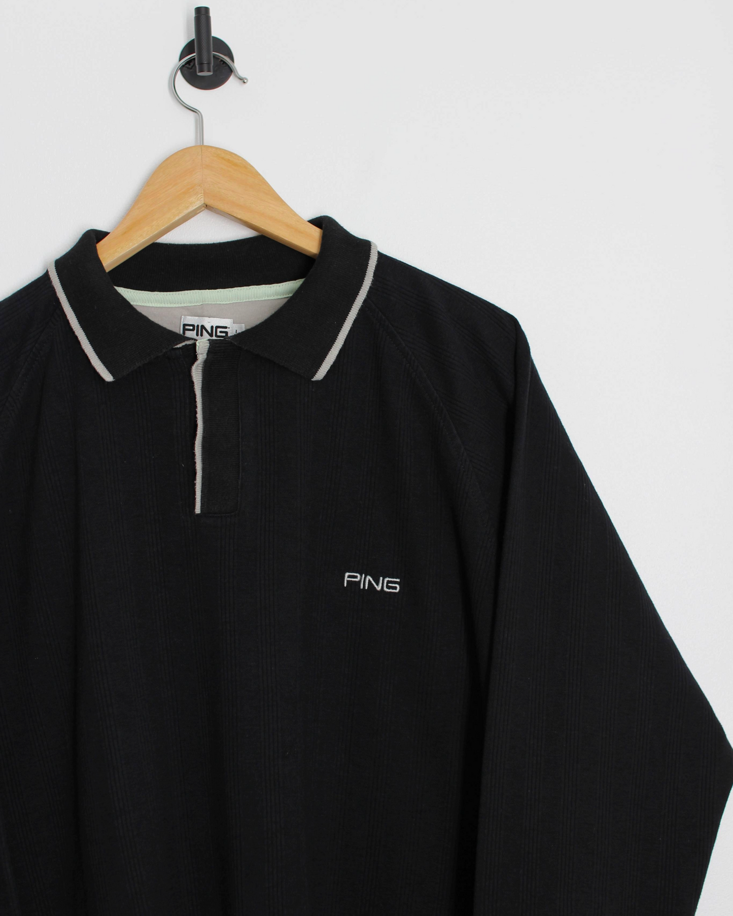 00s Ping Long Sleeve Black Polo-Shirt (L)