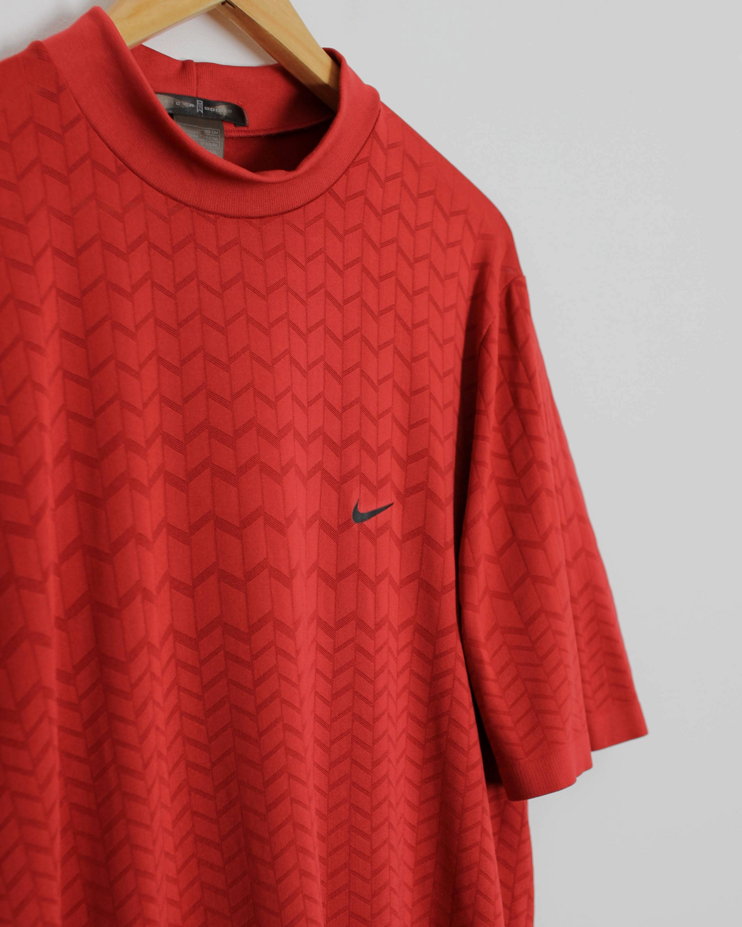 00s Nike Tiger Woods Red Patterned Mock Neck (L)
