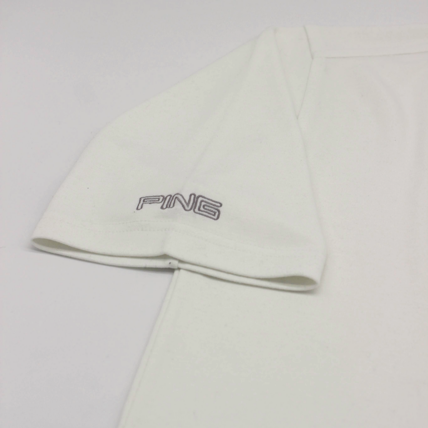Ping White Mock Neck Golf Shirt (M)