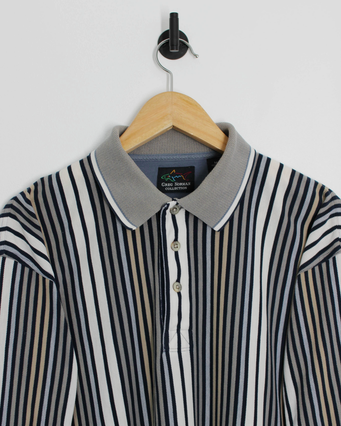 90s Greg Norman Abstract Striped Polo-Shirt (M)