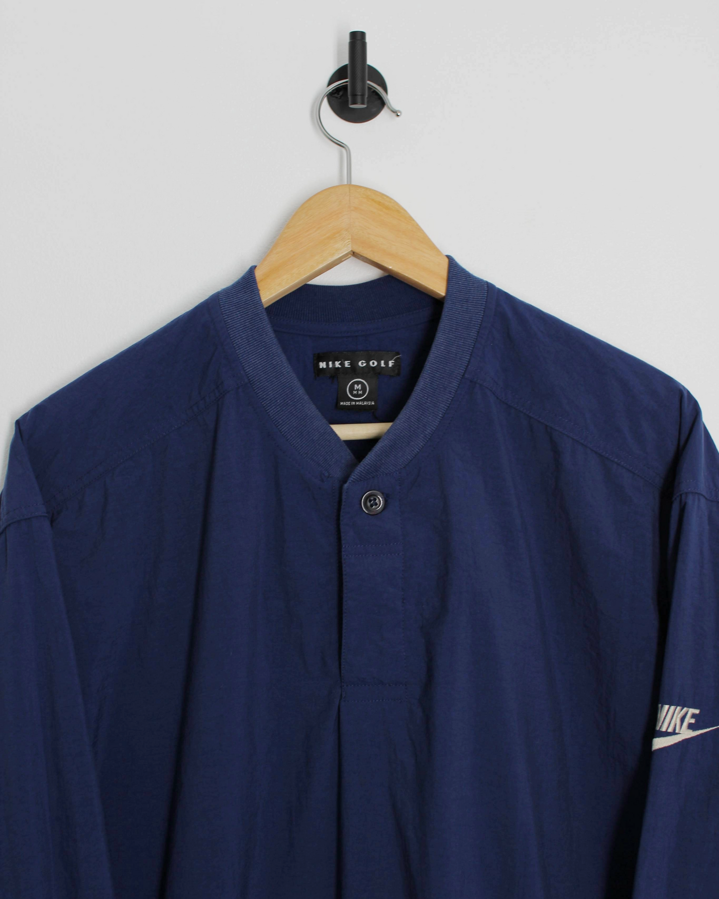 90s Nike Deep Blue Buttoned Windbreaker (M)