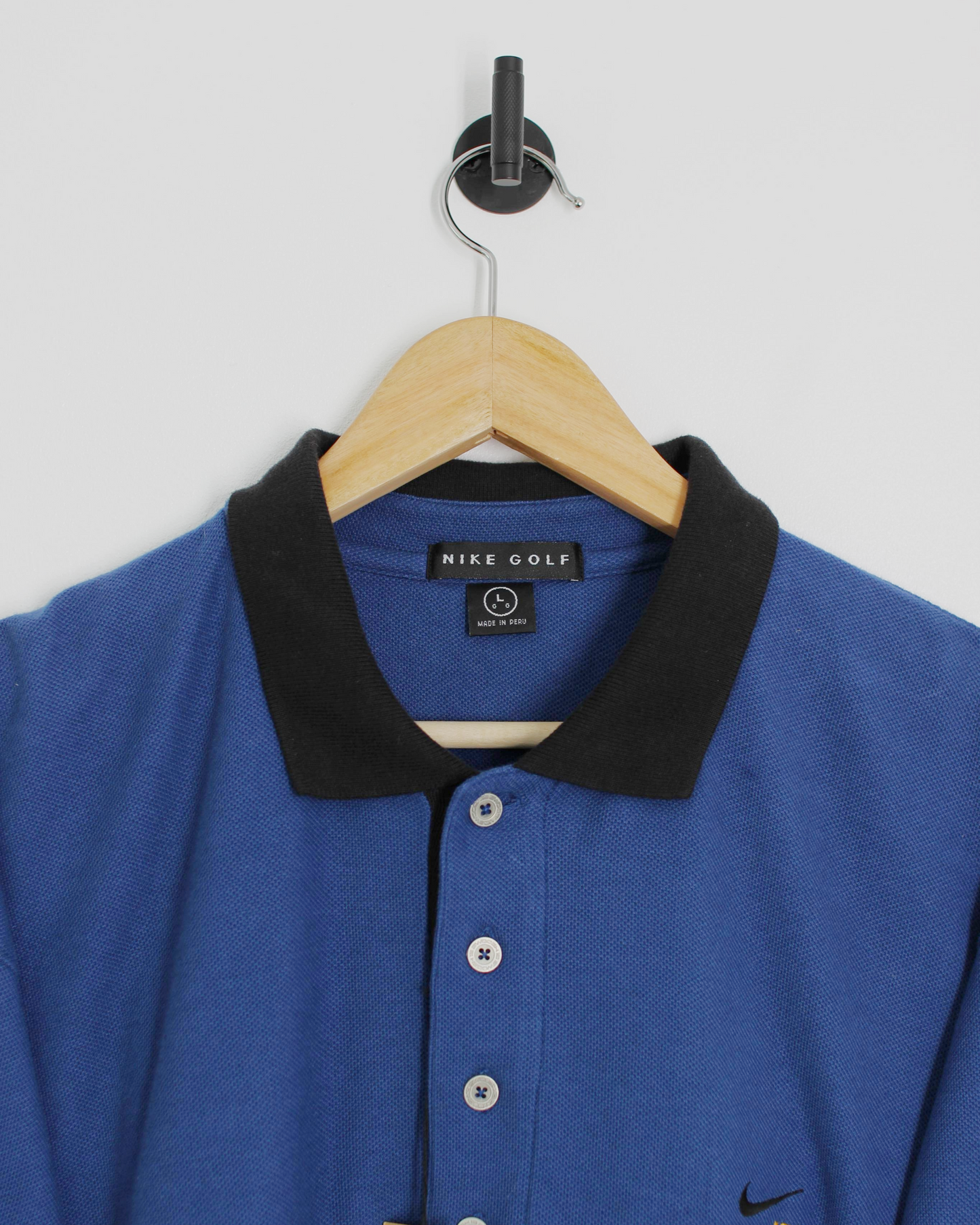 90s Nike Swoosh 18 Blue Polo-Shirt with Tags (XXL)