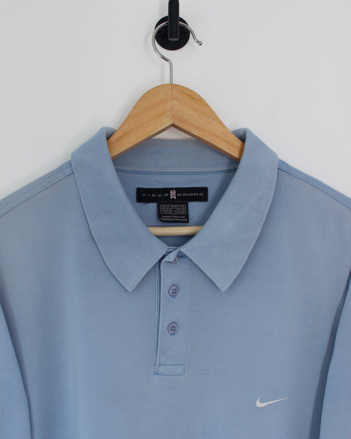 00s Nike Tiger Woods Light Blue Polo-Shirt (XL)