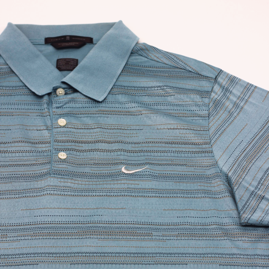 Nike Tiger Woods Striped Blue Polo-Shirt (M)