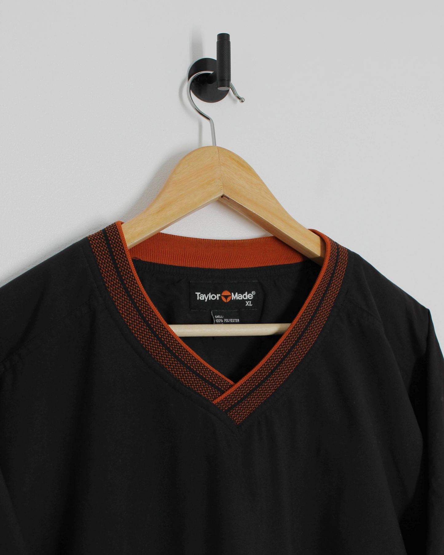 90s TaylorMade Black/Orange V-Neck Windbreaker (XL)