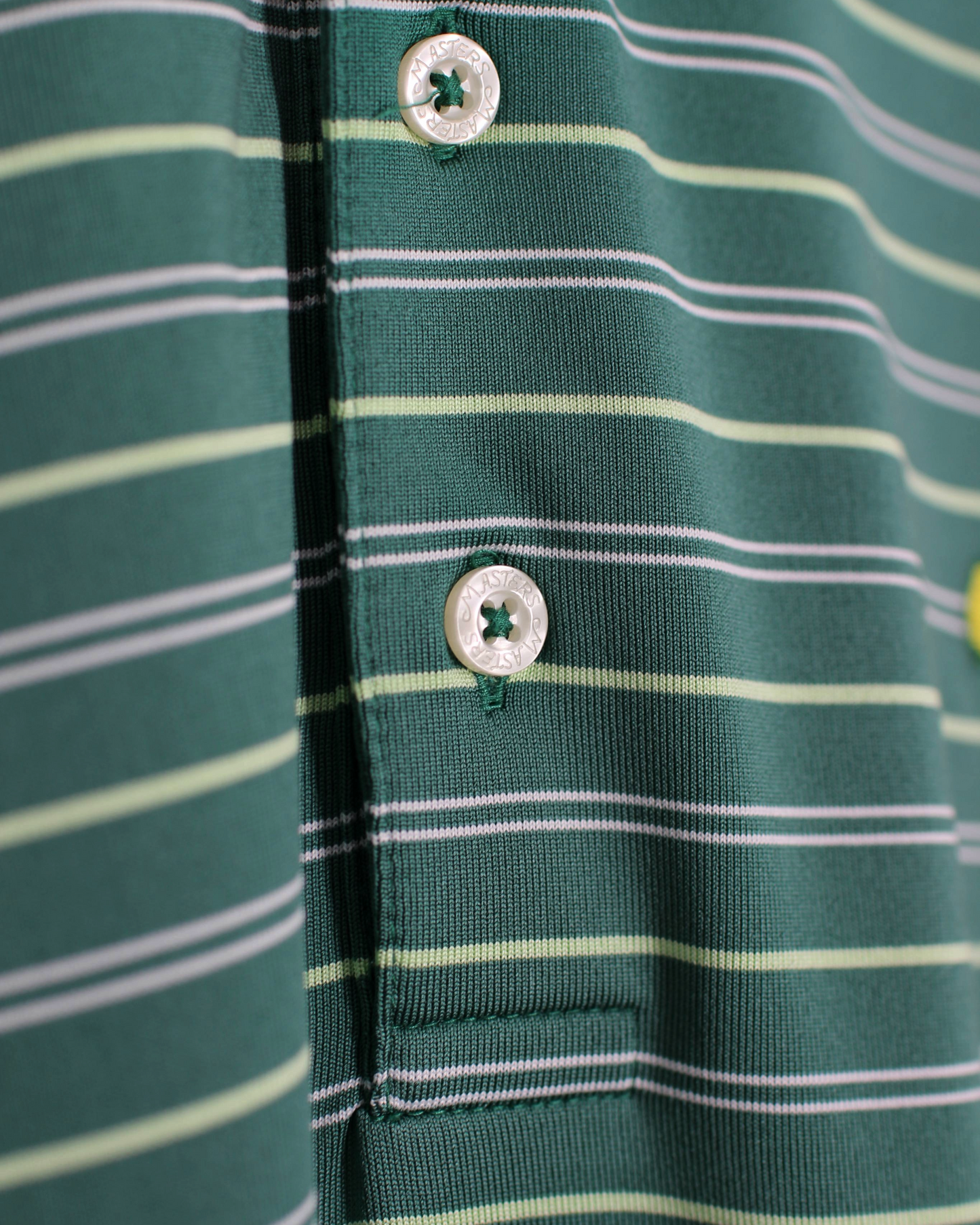 Modern Masters Tech Dark Green Striped Polo-Shirt (M)