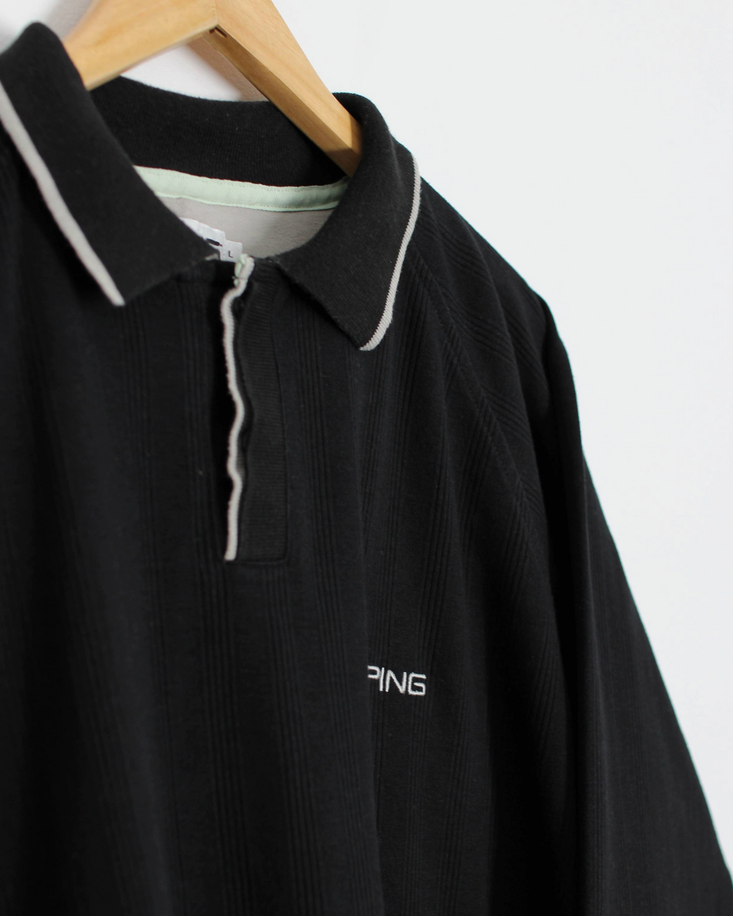 00s Ping Long Sleeve Black Polo-Shirt (L)
