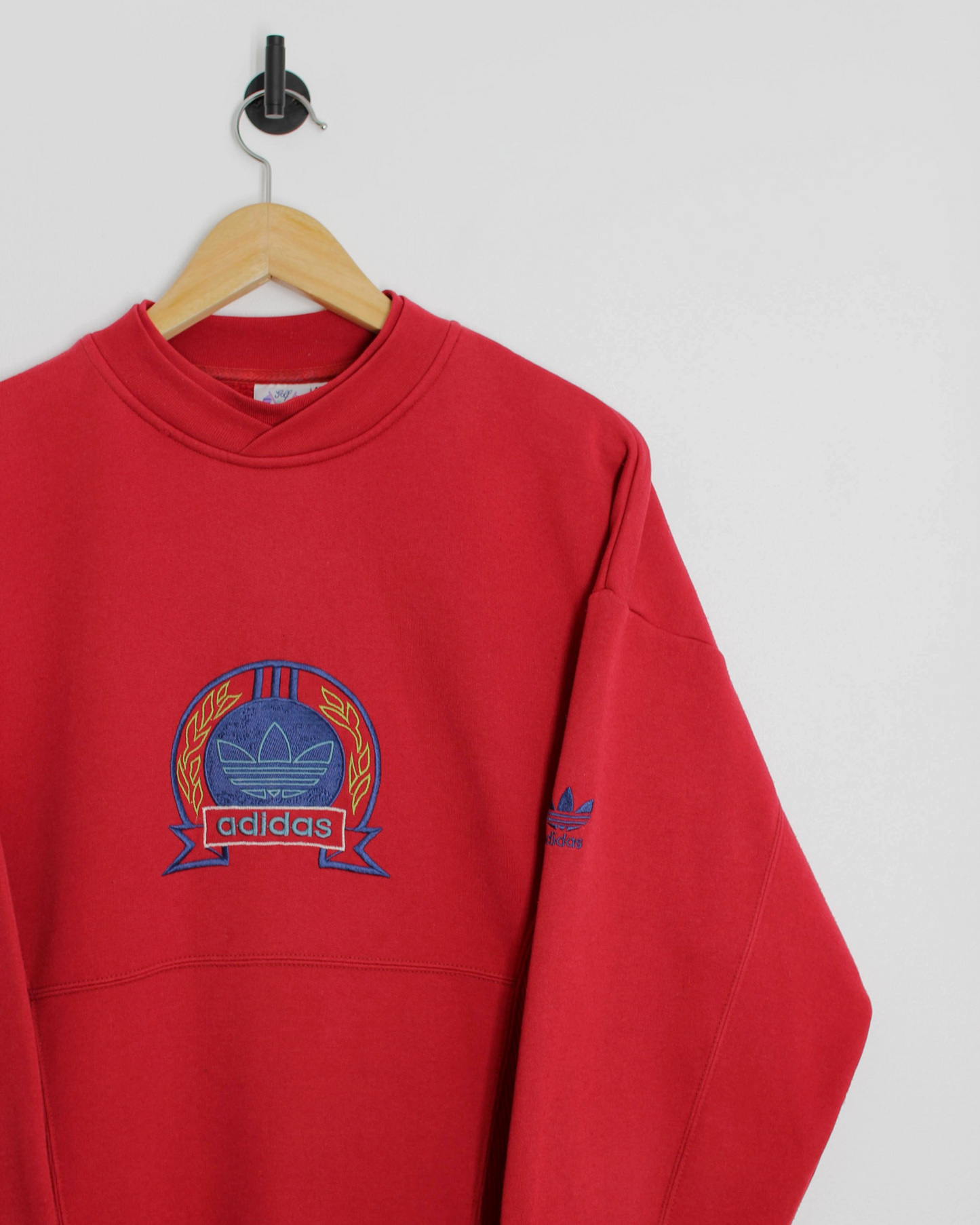 90s Adidas Red Crewneck Sweatshirt (M)