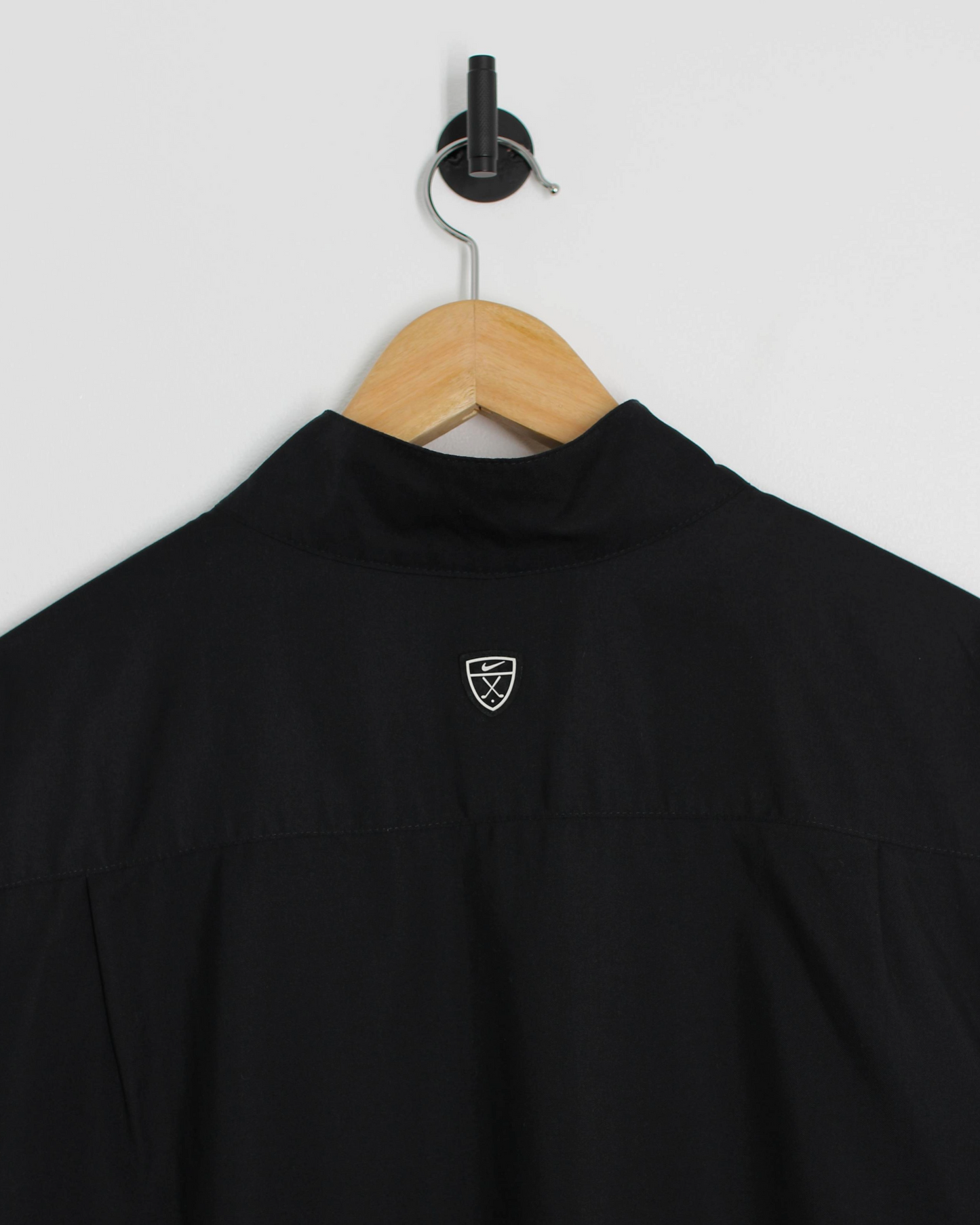 00s Nike Shield Logo Black Short Sleeve Windbreaker (L)