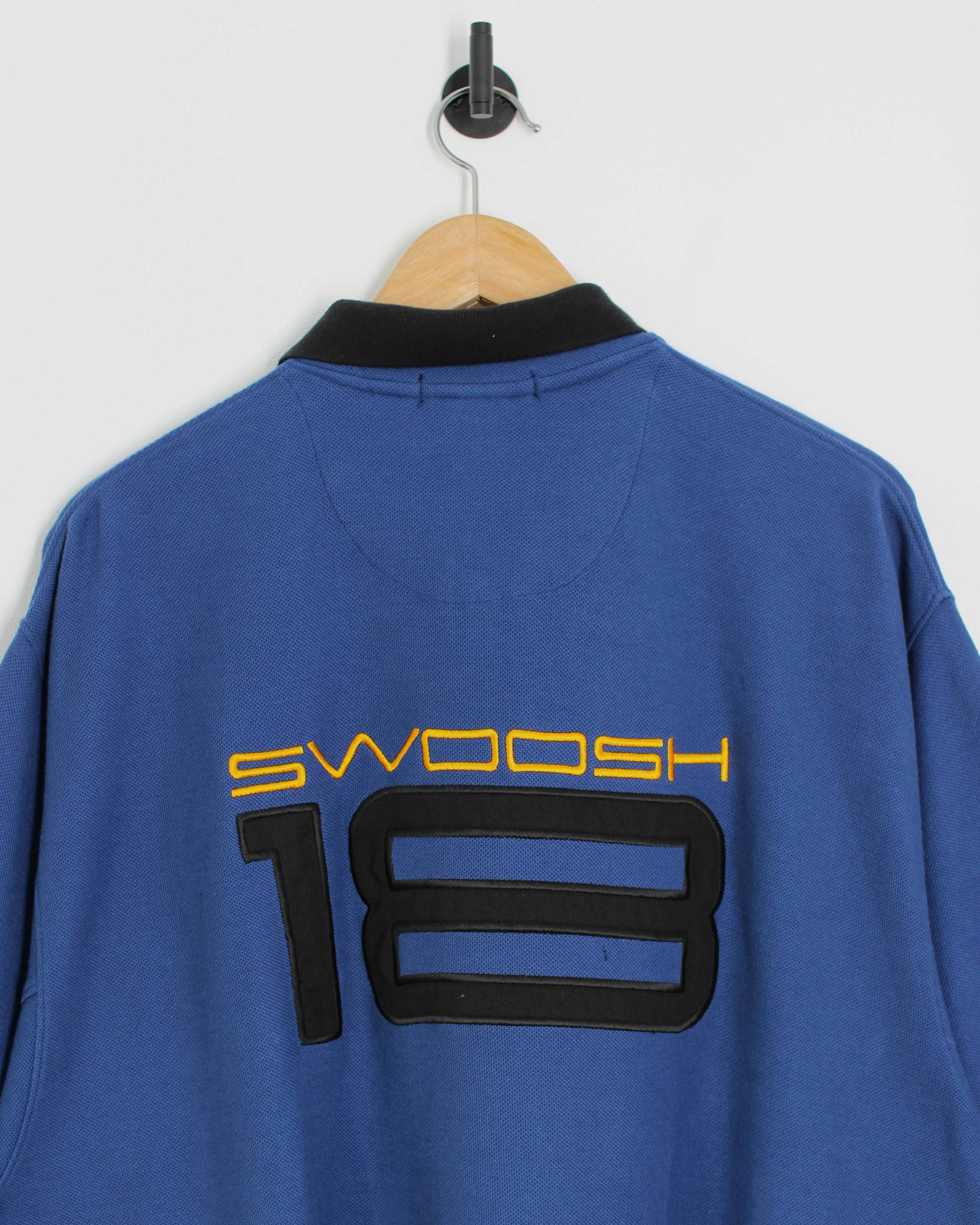 90s Nike Swoosh 18 Blue Polo-Shirt with Tags (XXL)