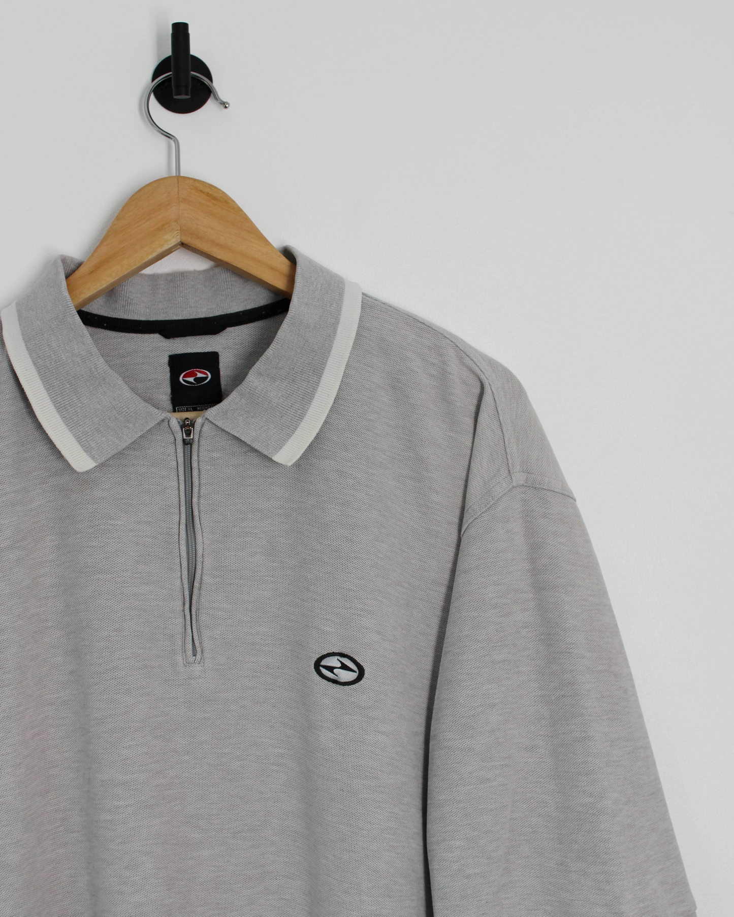 90s Nike Tiger Woods Yin Yang Grey Zipped Polo-Shirt (XL/XXL)