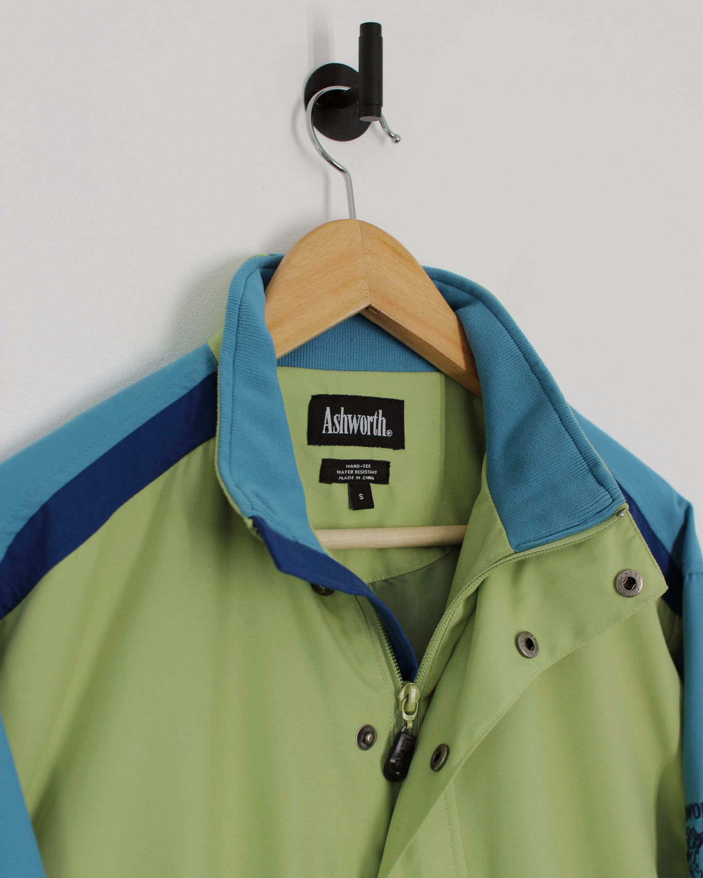 Ashworth Green/Blue Half-Zip Jacket (S)