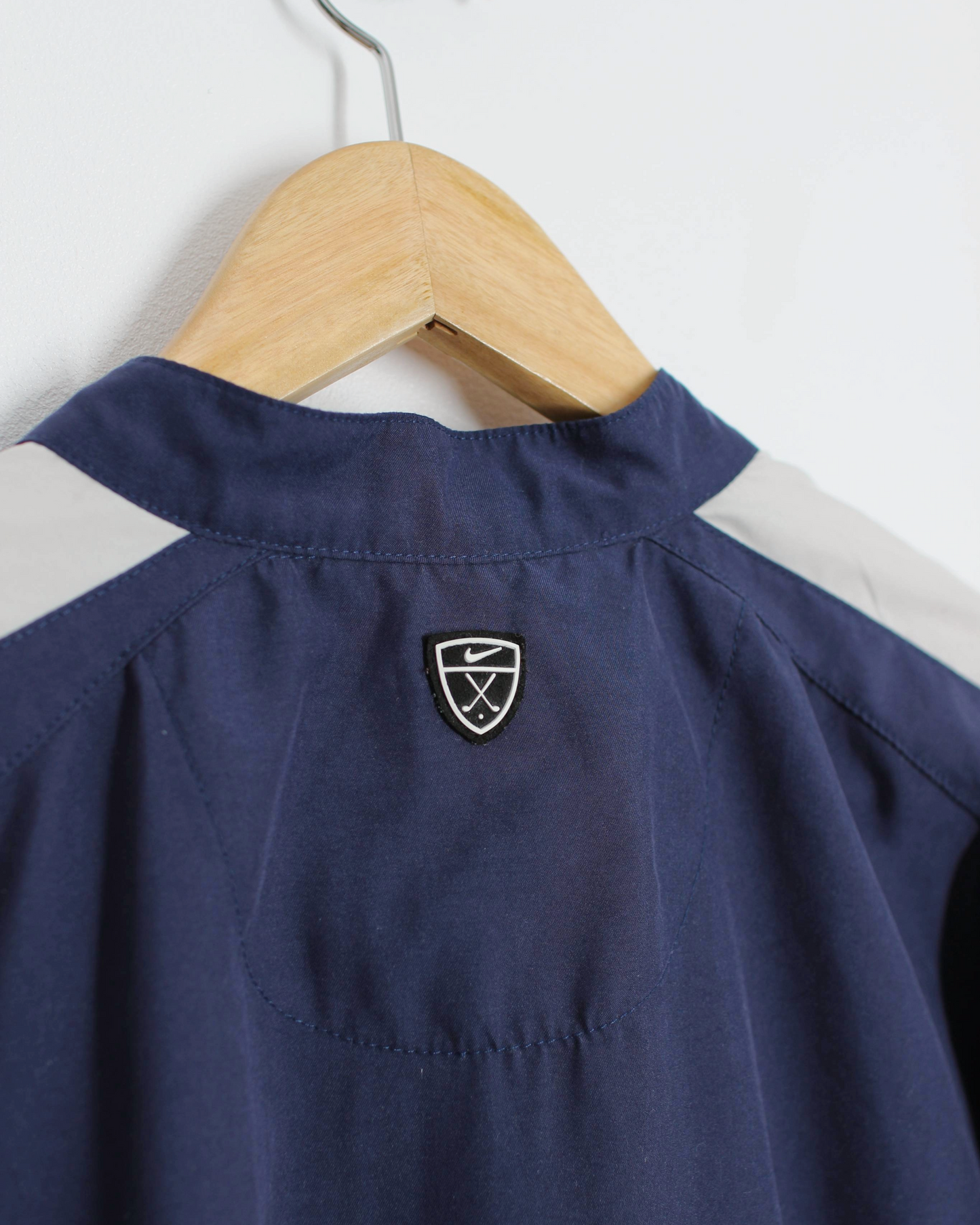 00s Nike Shield Logo Navy/White Quarter Zip Windbreaker (L)