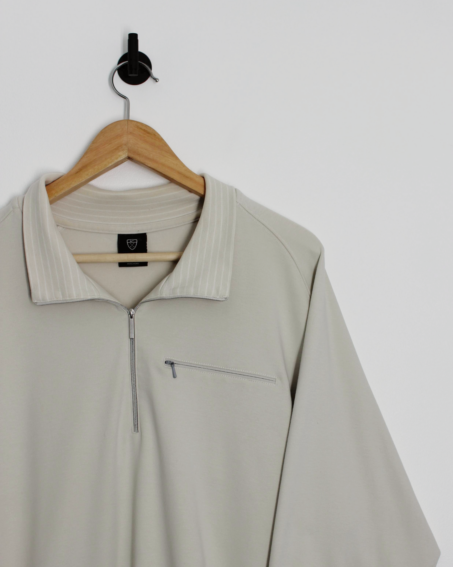 00s Nike Beige Quarter Zip Jumper (L)