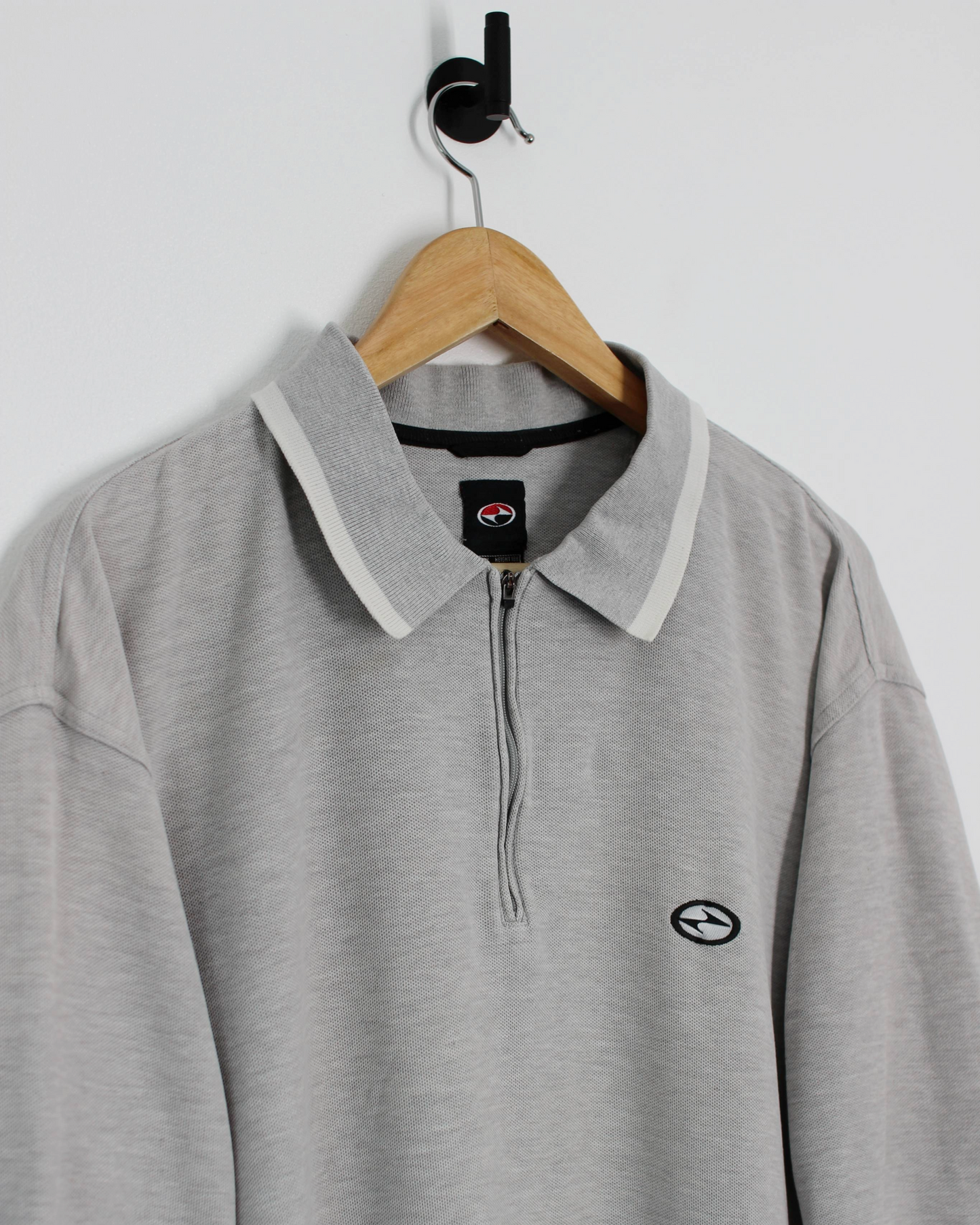 90s Nike Tiger Woods Yin Yang Grey Zipped Polo-Shirt (XL/XXL)